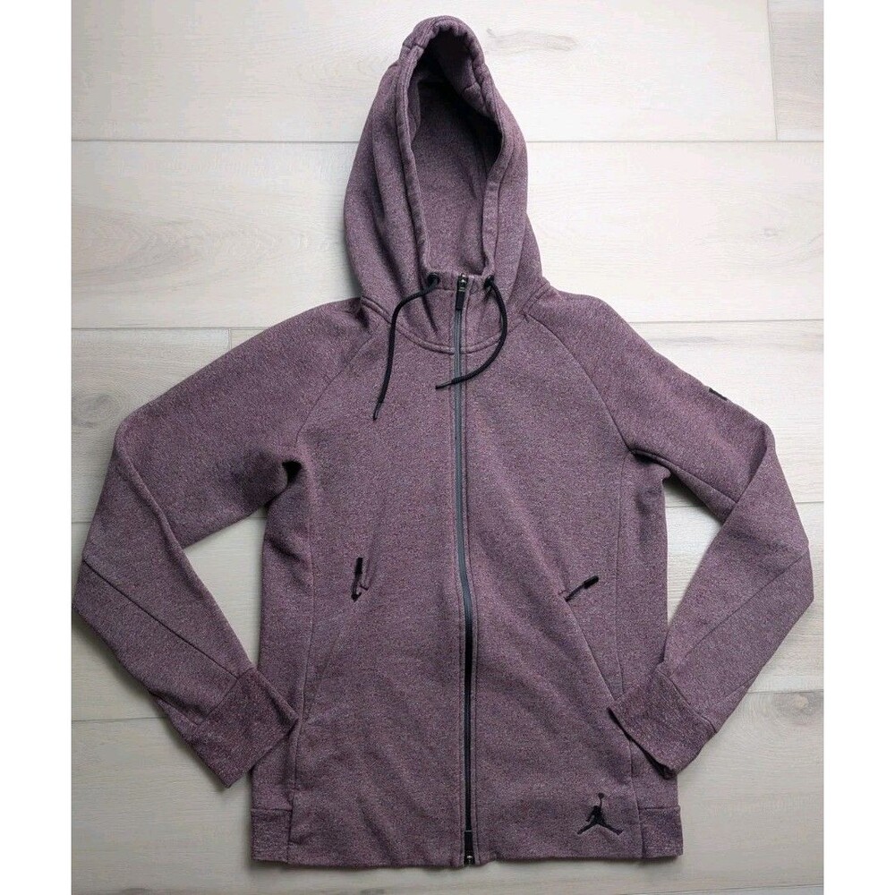 Nike Air Jordan Icon Full Zip Fleece Hoodie Bordeaux‎ Red Mens M 809470-681